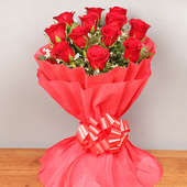 12 red roses bouquet - 2nd gift of Heartfelt Hugs